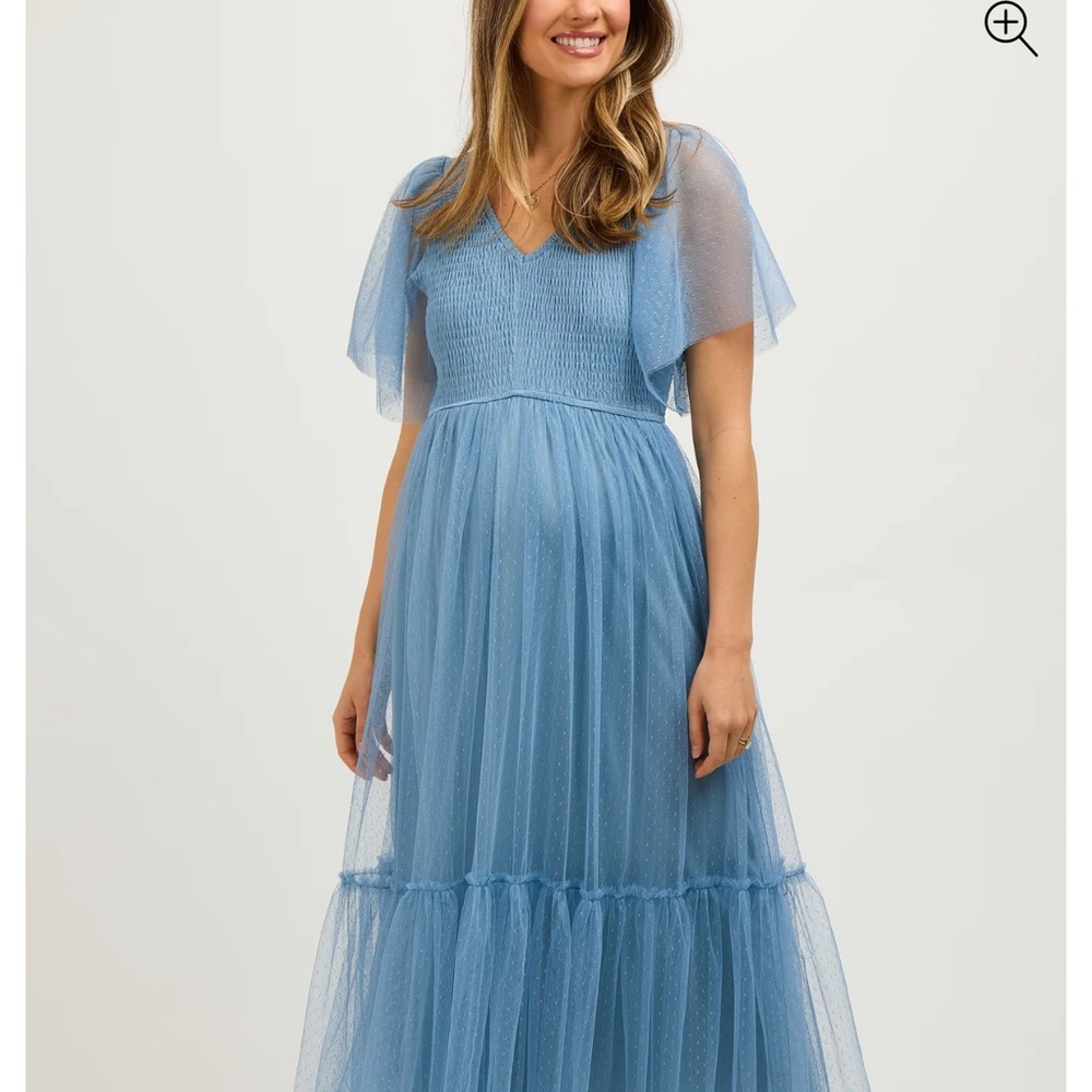 Pinkblush Blue Midi Maternity Dress